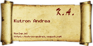 Kutron Andrea névjegykártya